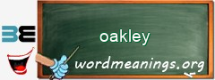 WordMeaning blackboard for oakley